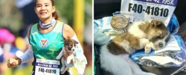 Atleta si ferma a salvare un cucciolo abbandonato durante una maratona
