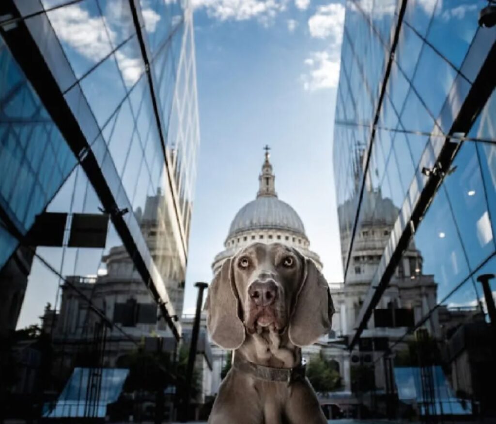 cane tra due palazzi 