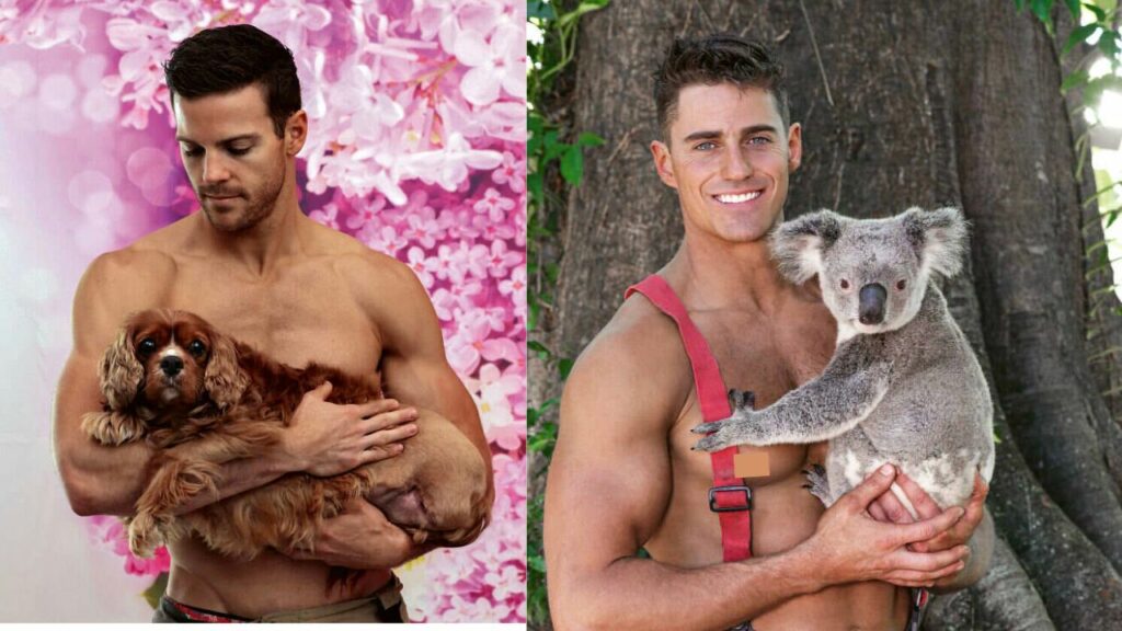 Pompieri australiani fanno un calendario con le foto insieme ai loro animali