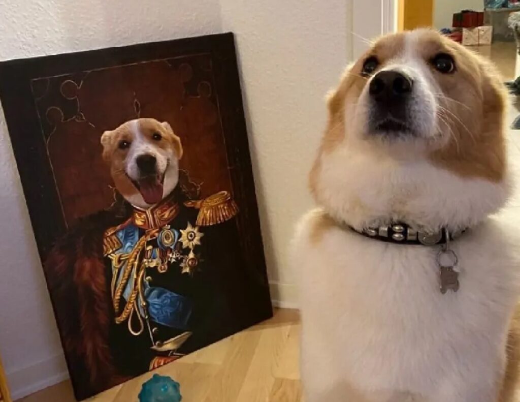 cane davanti ritratto