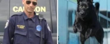 un poliziotto con un cane