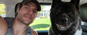 Henry Cavill col suo cane in auto