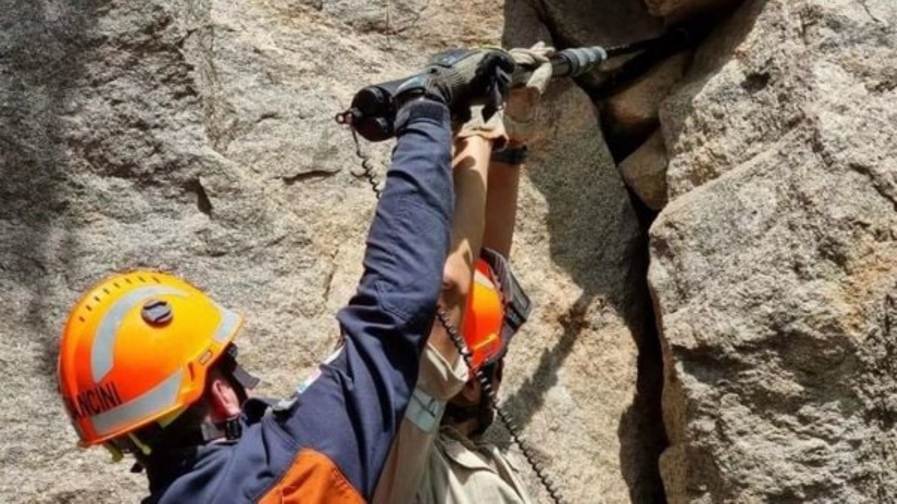 Gattino incastrato nella roccia