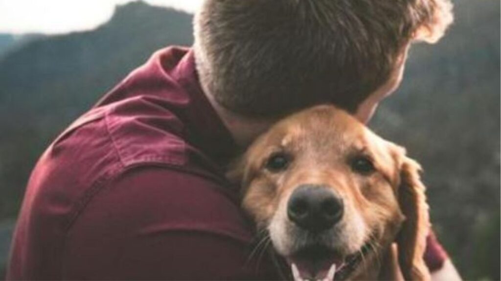 un cane con il suo proprietario