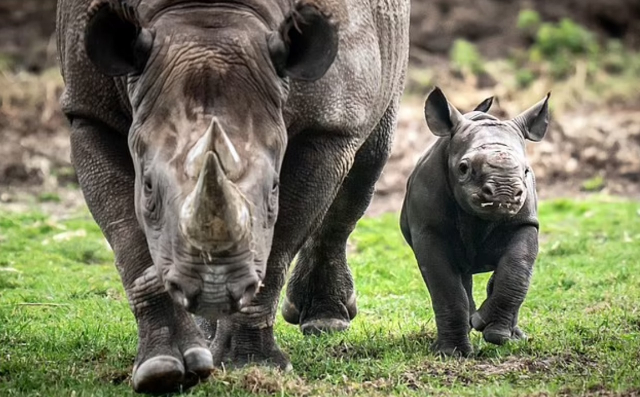 Rinoceronte nero: fiocco azzurro allo Yorkshire Wildlife Park